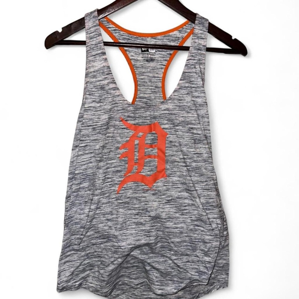 New Era Heather Gray and Orange Detroit Tigers Tank Top